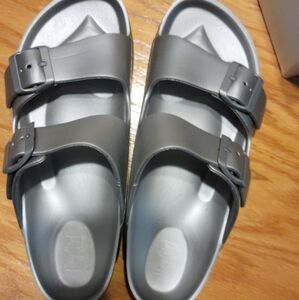NWT Silver Slide Sandal